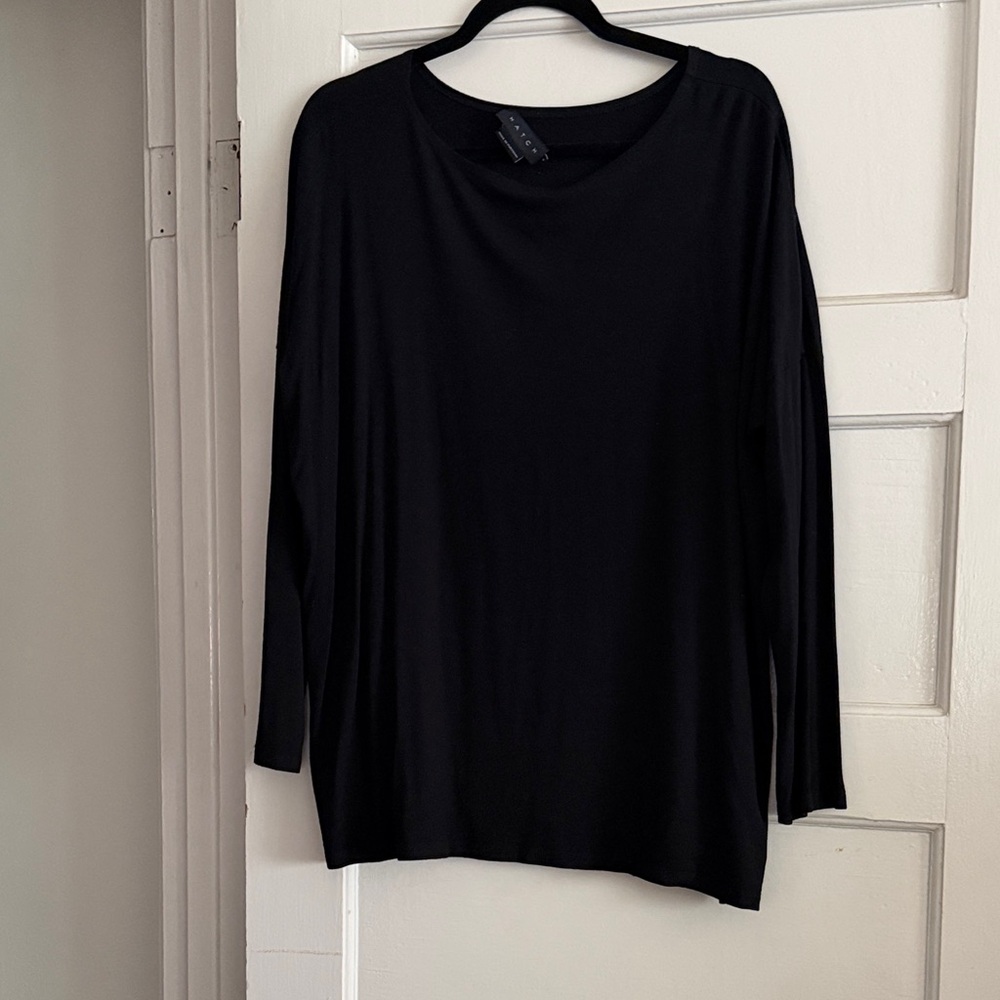 Hatch Black Maternity Oversized Long Sleeve Crew Tee - Picture 7 of 7